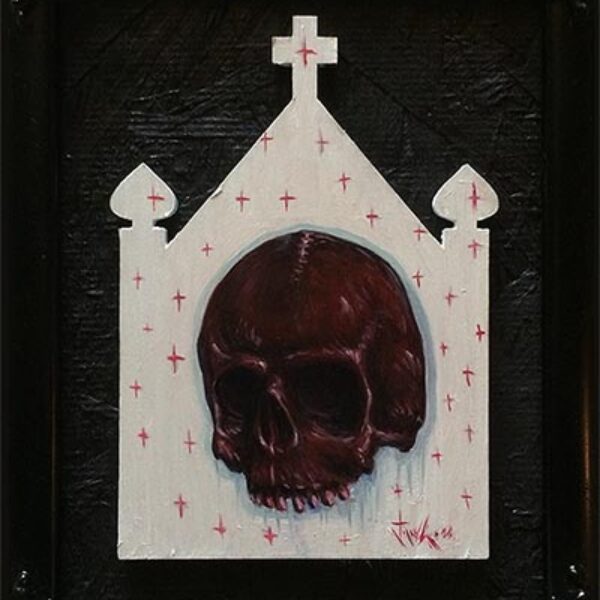 </br>
<b>Jeremy Cross</b>
</br>
<i>House of Mourning</i></br>
Oil on Wood-Cut - Mounted to Painted Particle Board‬</br>5.5 x 7.5 in • $300