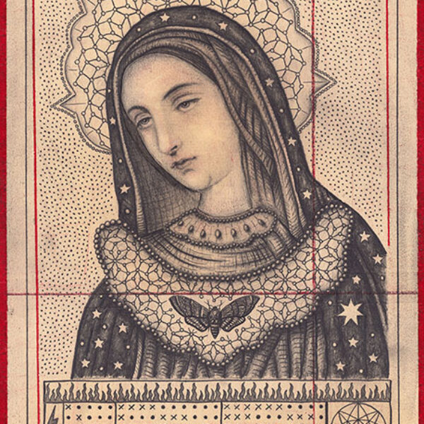 </br>
<b>Daniel Martin Diaz</b>
</br>
<i>Quantum Mary</i></br>
Graphite and Crimson Pencil on Paper</br>11 x 16 in •  $2,500