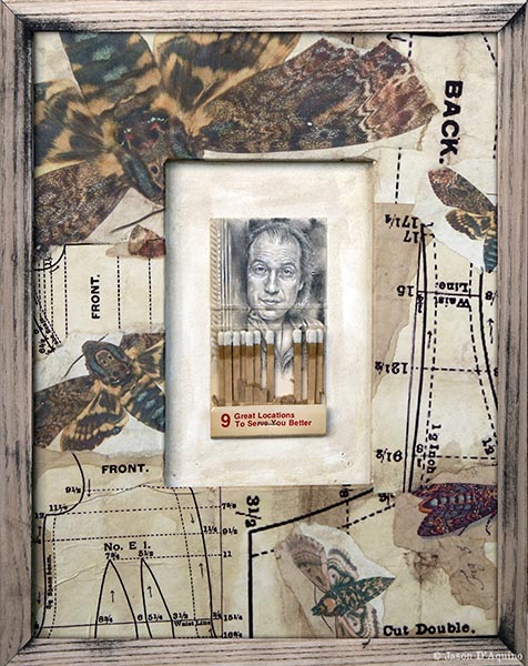 Jason and Katy D\'Aquino

Buffalo Bill
Graphite on Matchbook, Collaged Handmade Paper  |  8\" x 11\" •  $1200.