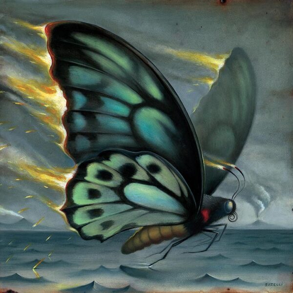 </br>
<b>Chris Buzelli</b>
</br>
<i>The Flight of Queen Alexandra’s Butterfly</i></br>
Oil on cradled panel</br>12”x12”  •  $1,000.<br><font size="+7"><font color="red">  •</font></font>