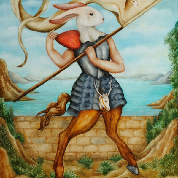 </br>
<b>Corine Perier</b>
</br>
<i>Heart of Rabbit (Coeur de Lapin)</i></br>
Oil on Panel</br>14" x 10.5"  •  $1150