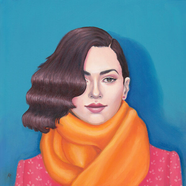 </br> <b>Arabella Proffer</b> </br> <i>Woman with Scarf</i></br>Oil on linen</br>20” x 20”  • NA