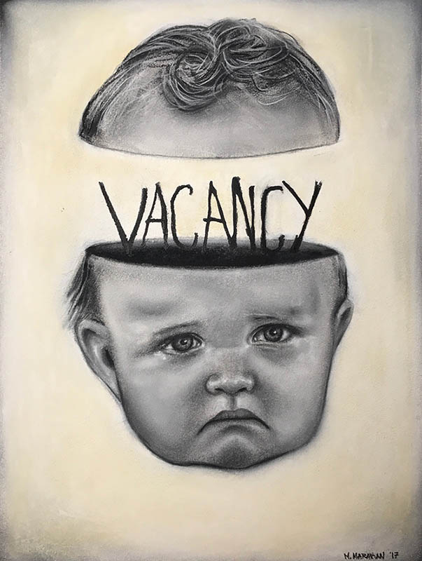 </br> <b>Michael Mararian</b> </br> <i>Vacancy</i></br>Ink, pencil, and chalk
</br>14" x 16" •  $475.