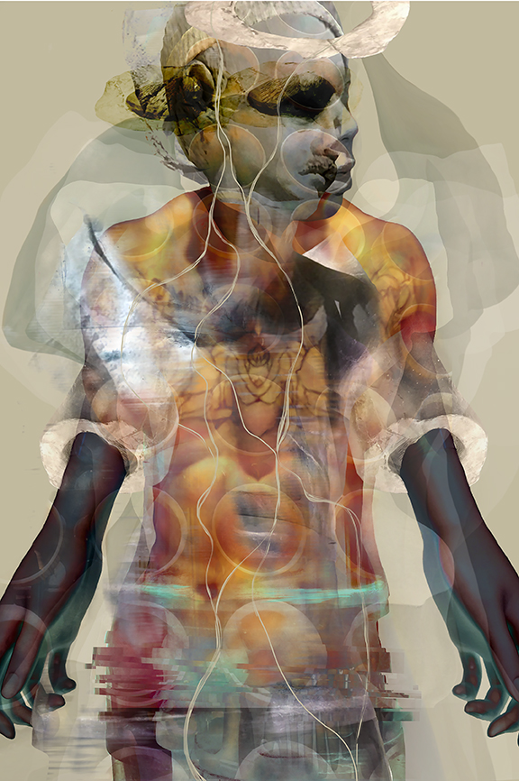 bobbi_mcmurry_Adam Abstract humanoid figure with layered textures.