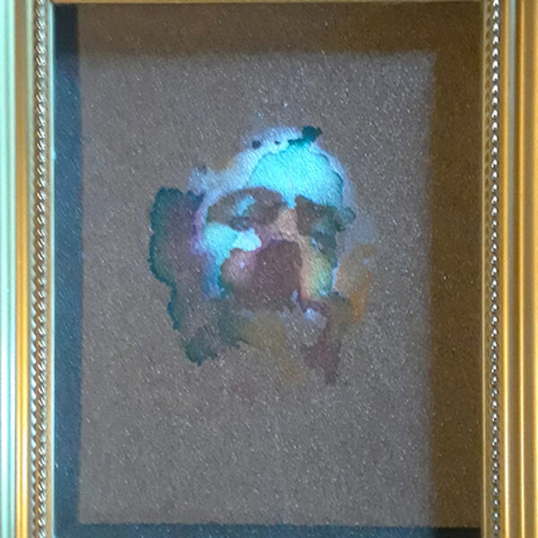 </br> <b>Greg Kuppinger</b> </br> <i>Multi-colored Head</i></br>Oil on Sandpaper</br>11” x  13”</br>$160. <br><font size="+7"><font color="red">  •</font></font>