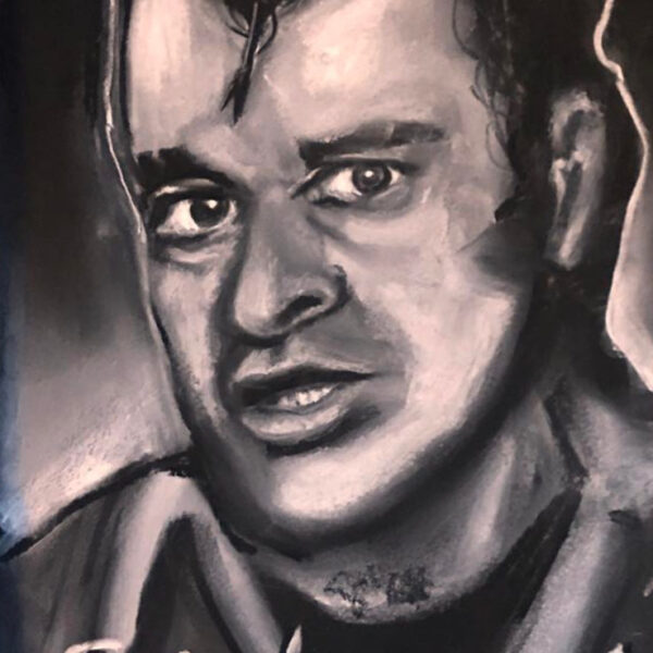 </br> <b>Michael Mararian</b> </br> <i>Squiggy (Laverne & Shirley)</i></br>Chalk</br>6” x 9”   •  $100.  <br><font size="+9"><font color="red">  •</font></font>