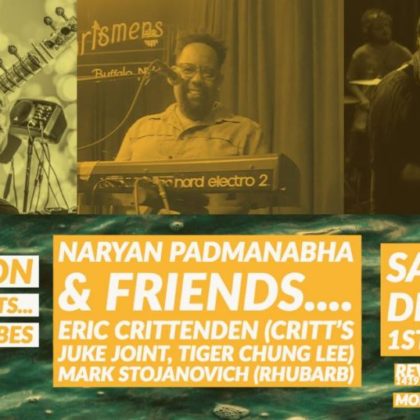 Concert poster featuring Naryan Padmanabha and friends.