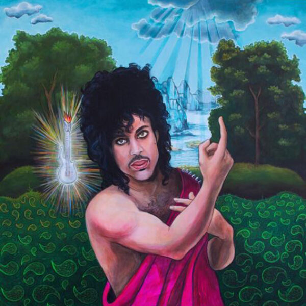 </br><b>Leanne Davies</b> </br> <i>Prince</i></br>Acrylic on deep wood panel</br>24" x 24"   •  $700.