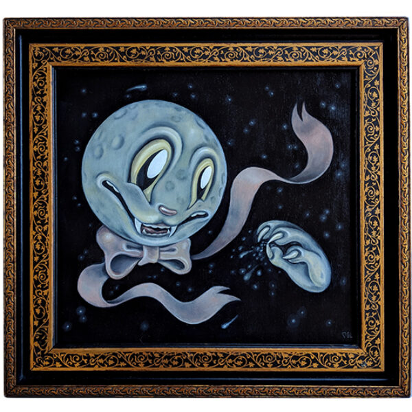 </br><i>"Stellar"</i></br>Oil on panel</br>9.5" x 9", framed to 12" x 11.5"  •   $450. <br><font size="+7"><font color="red">  •</font></font>