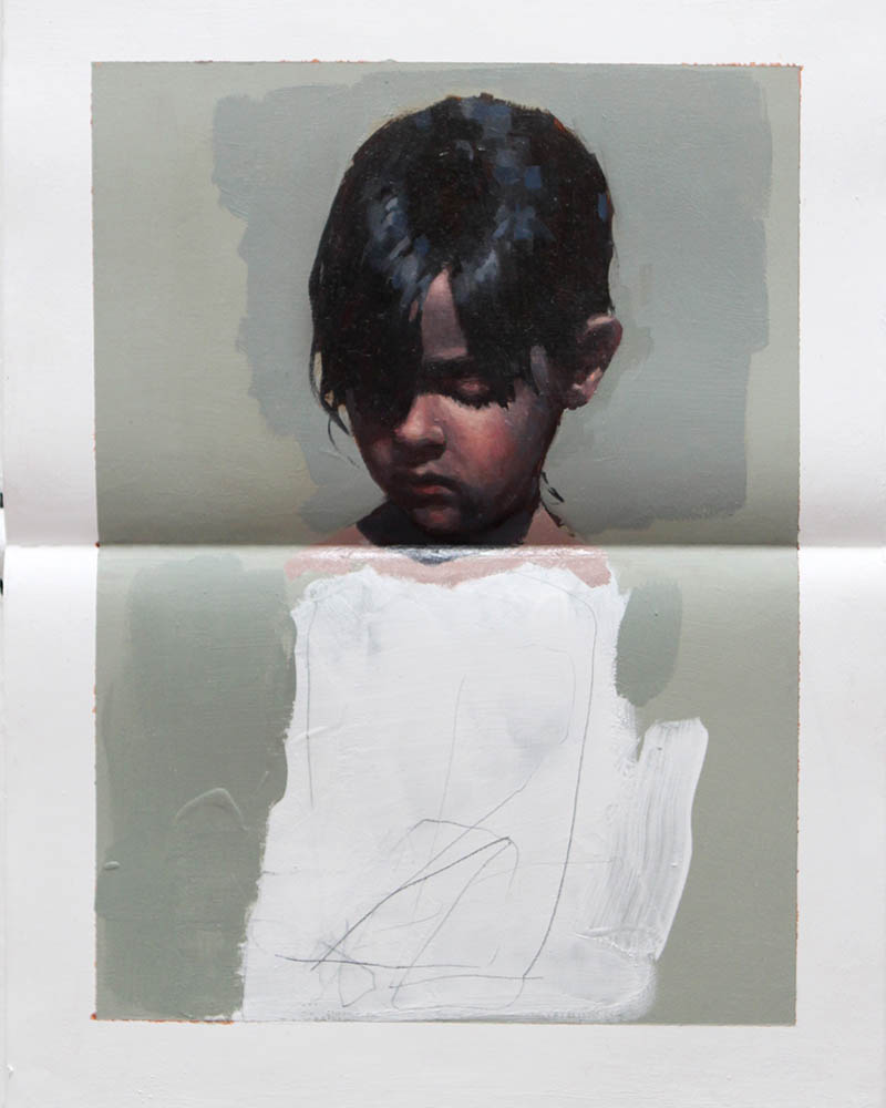 MR_THE_POET_lr Portrait of a pensive child, abstract background.