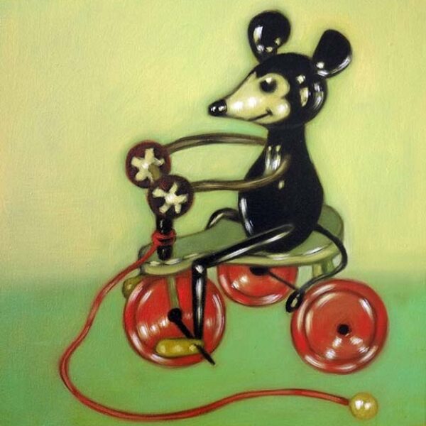 </br><b>Cangshu Gran</b> </br> <i>Tricycle</i></br>Oil on Canvas</br>16” x 16”   •  $450.</br><span style="font-size: 8pt;">Bruce Springsteen - "Glory Days"