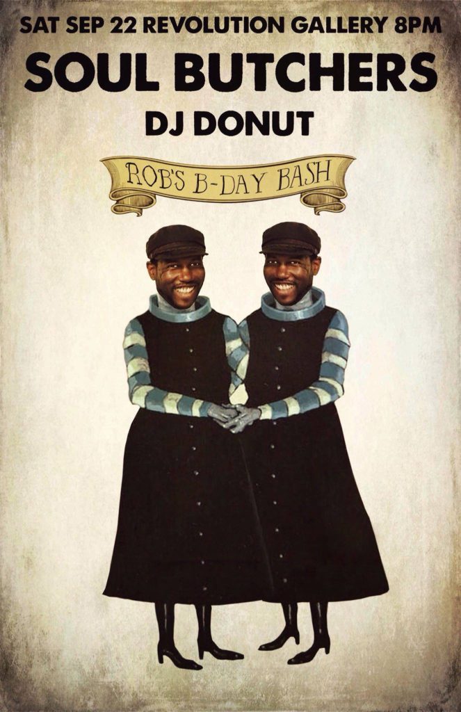 SB_djd-1-663x1024-1 Event poster with twin figures and text.