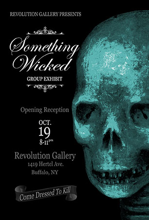 LS_PRINT_PCARD.indd Poster for "Something Wicked" art exhibit.