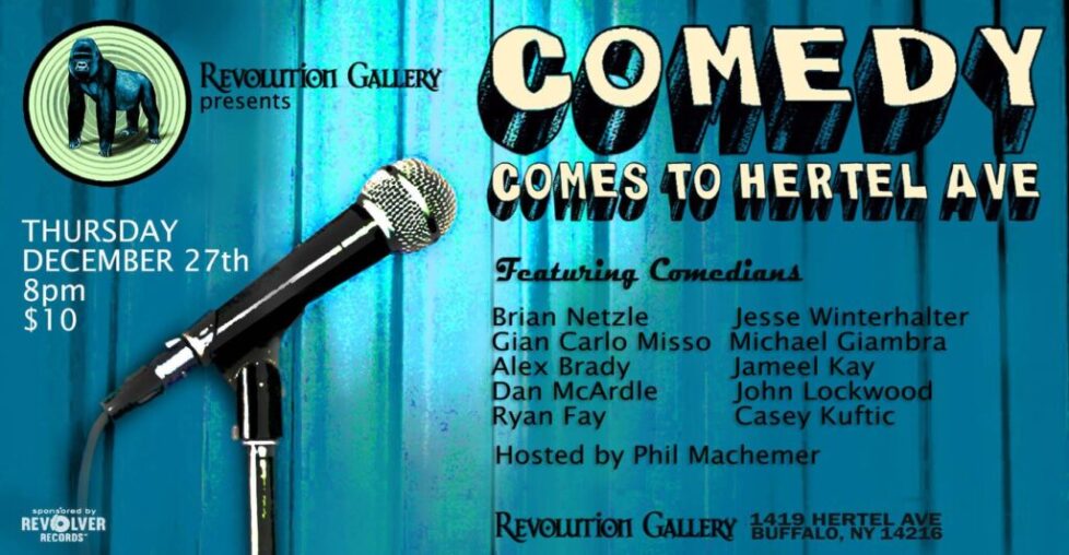 CCTH_DEC27TH-2 Comedy event poster with microphone graphic.