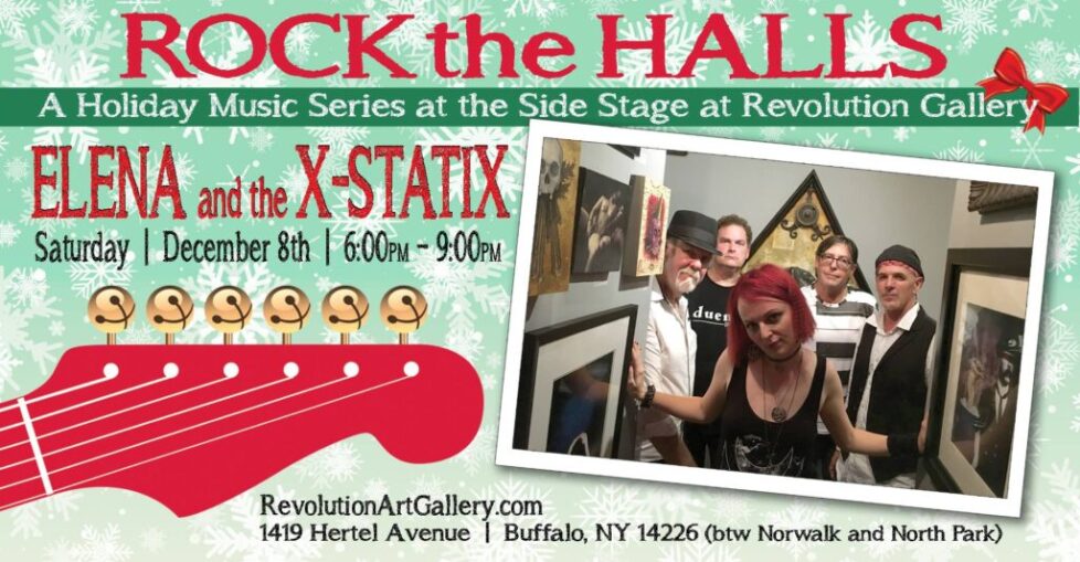 ELENA-1 Rock the Halls event poster with band.