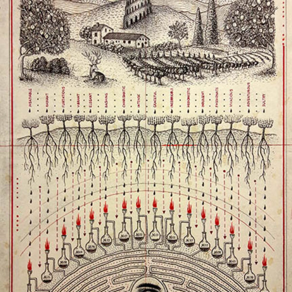 </br><b>Daniel Martin Diaz</b></br><i>Labyrinth of Emotions</i></br>Pen, ink, and graphite on paper<br>17” x 21”  •  $4000.</br>