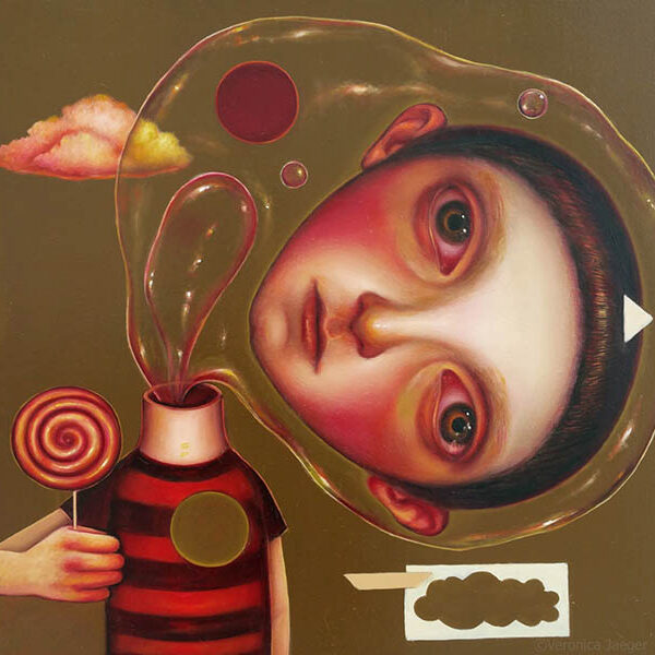 </br><b>Veronica Jaeger</b></br><i>Bubble Boy</i></br>Oil on canvas<br>24” x 24” •  $1750.