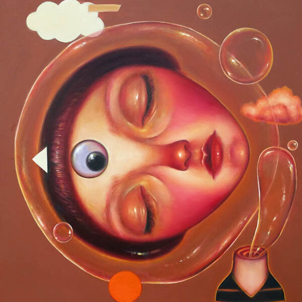 </br><b>Veronica Jaeger</b></br><i>Bubble Girl</i></br>Oil on canvas<br>24” x 24” •  $1750.