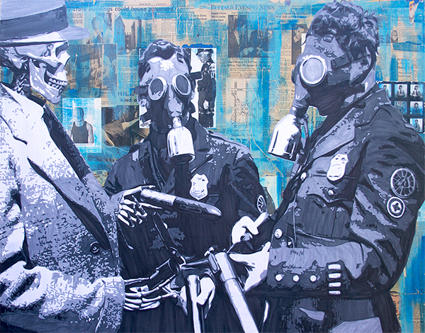 I-Have-Eyes-of-Every-Color-NowLR-1 Skeleton and officers in gas masks painting.