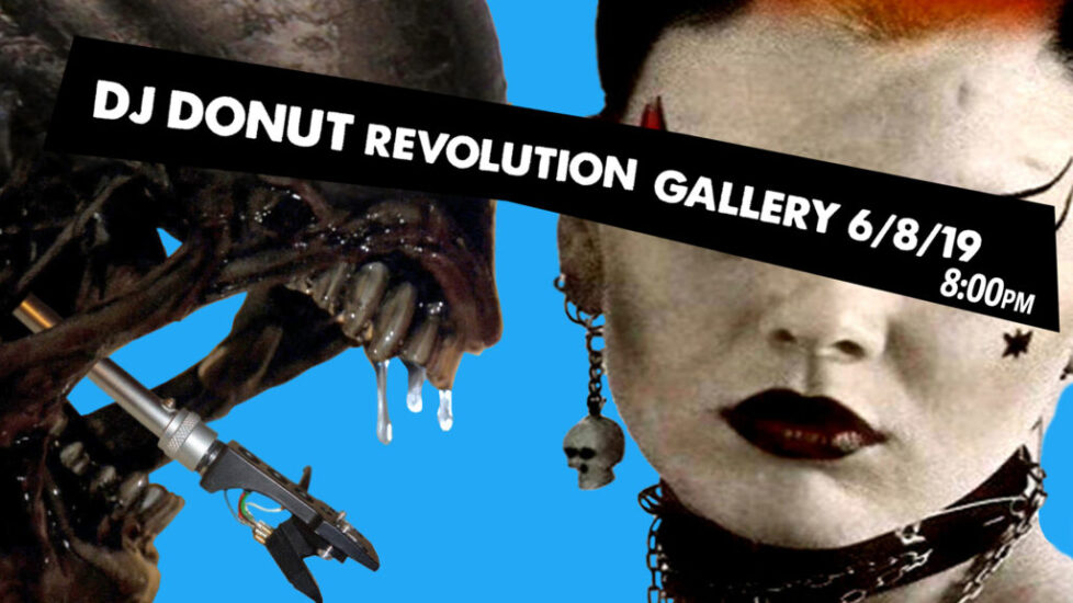 RG_DJDONUT_JUNE8th-1 DJ Donut event poster featuring alien illustration.