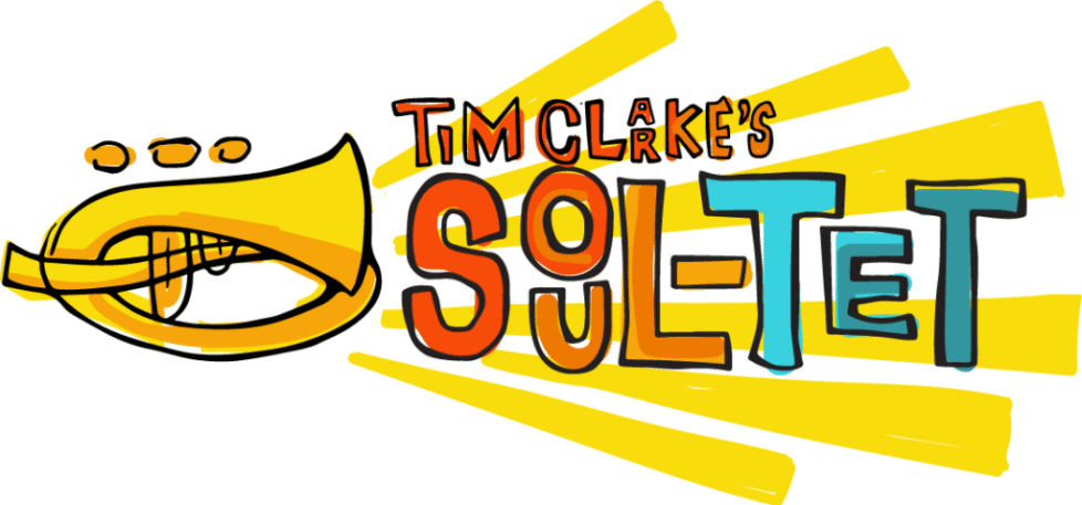RG_TIM_CLARKE-1 Trumpet logo with "Tim Clarke's Soul-tet.