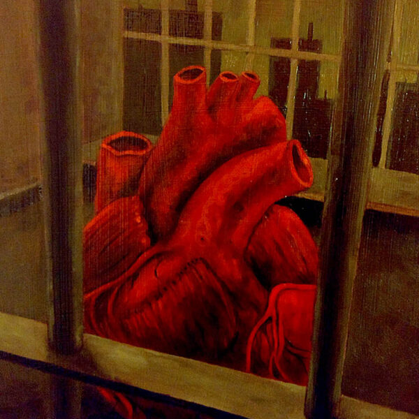 </br><b>Sean Madden</b></br><i>The Telltale Heart</i></br>Oil on masonite<br>16” x 20” •  $900.  <br>