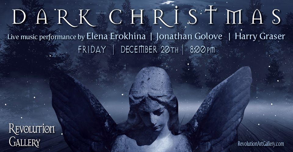 DARK_CHRISTMAS2019-1 Dark Christmas event poster with angel statue.