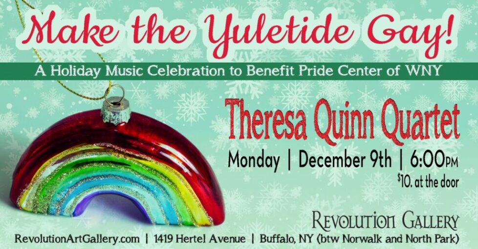 MAKE_YULTIDE_GAY-1 Rainbow ornament promoting holiday music event.