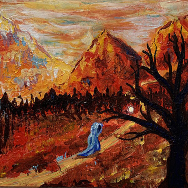 </br><b>Anna Stang</b></br><i>The First Wanderer</i></br>Acrylic<br>5” x 5”  •  $120.</br>