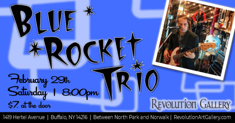 BRT_FEB29th-1 Blue Rocket Trio concert promotional poster.
