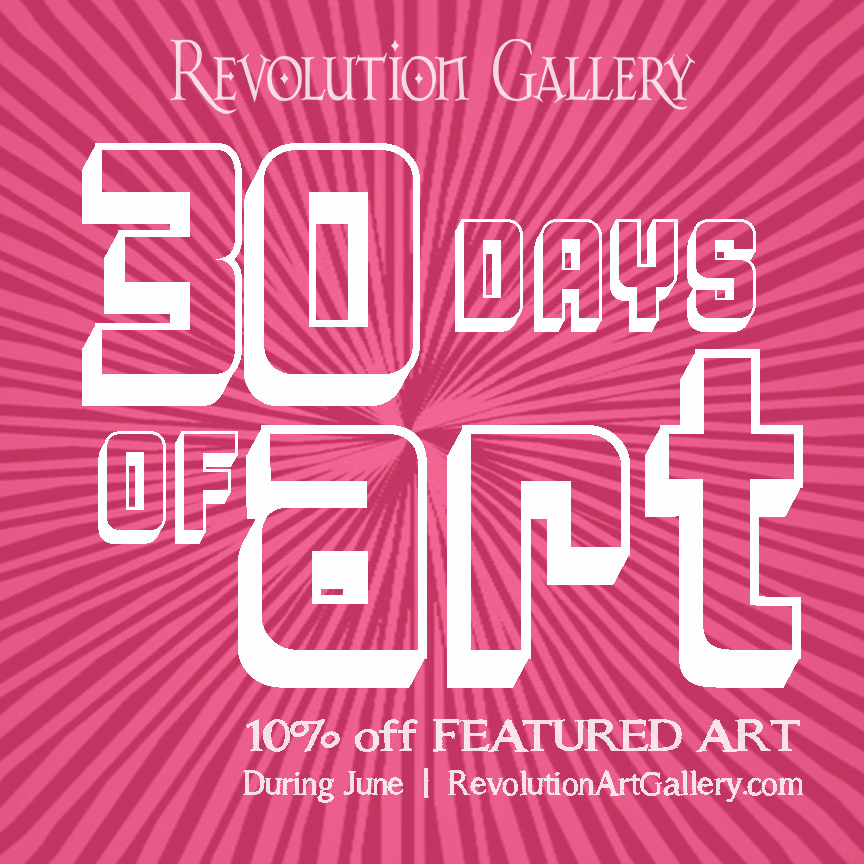 30_DAYS_ART A pink background with white lettering that says 3 0 days of art.