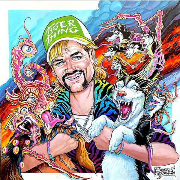 </br><b>Dave MacDowell</b> </br> <i>Tiger Thing</i></br>Acrylic on canvas</br>24” x 24”  •  $1400.</br>