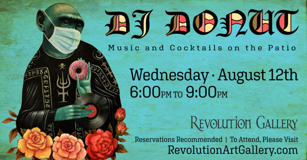 DJ_DONUT_FBbanner-1 Masked monkey DJ event poster.