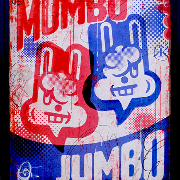 </br><b>John Arnold</b></br><i>Mumbo Jumbo</i></br>Mixed media on wood panel</br>11" x 14"  •  $450.</br></br>