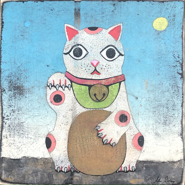 maneki neko painting