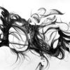 A black and white photo of smoke swirling in the air.