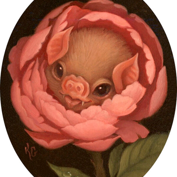 BAT IN PEONY