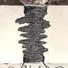 A drawing of a person 's head and hands