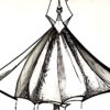 A drawing of an umbrella with the top open.