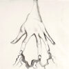 A drawing of a hand with veins coming out