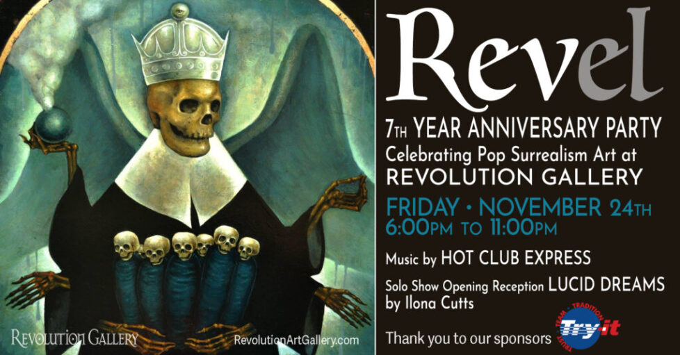A poster for the revolution 7 th anniversary show.