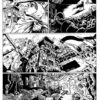 A page of black and white art with several scenes.