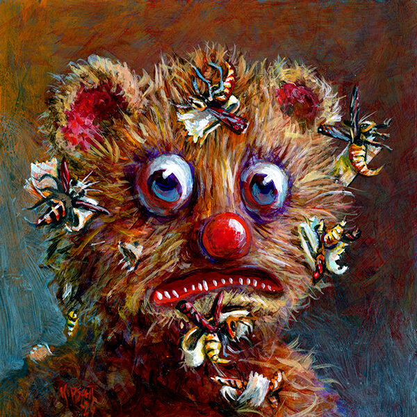 Bear With Wasps Taped To Face