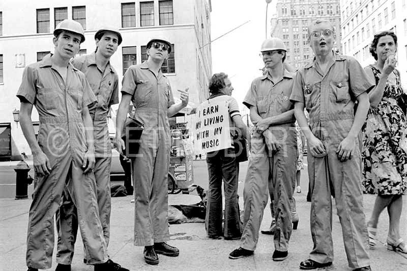 DEVO in New York City on July 9, 1977.
